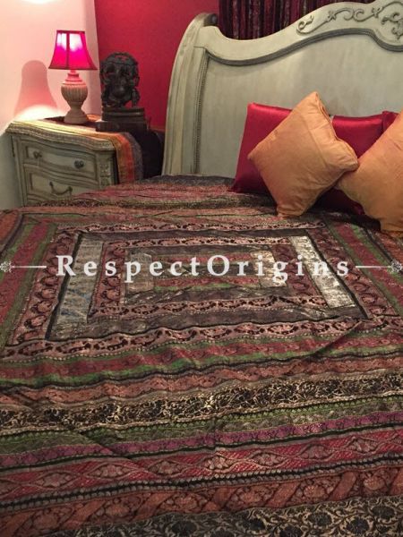 Buy Varanasi Brocade; Silk Bedspread; 2 Pillow Cases included; 90x108 in At u602075863_New_db.com