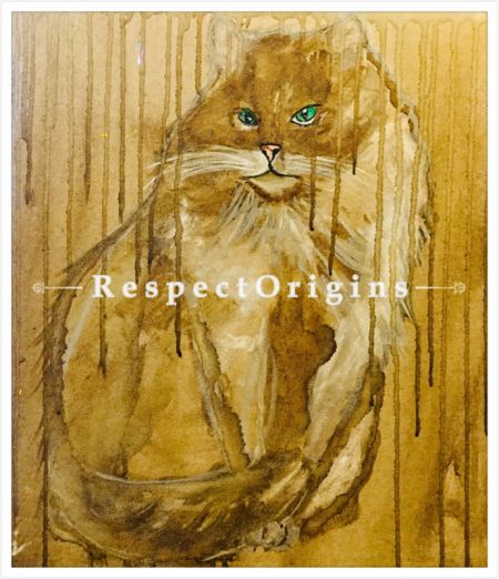 ExclusiveHandpainted Art Abstract Cat Acrylic on Canvas Unframed 19in X 21in at u602075863_New_db.com