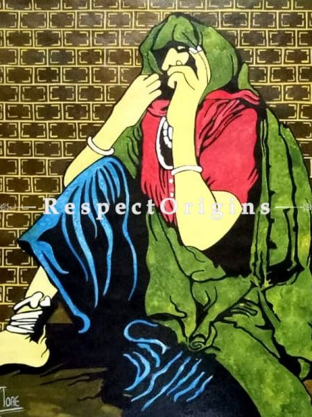 Handpainted Art Banjare 4 Acrylic On Canvas 30In X 30In at u602075863_New_db.com