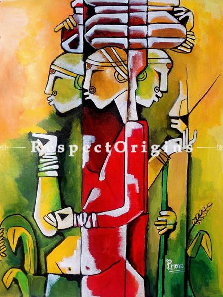 Handpainted Art Modern Art Acrylic On Canvas 16In X 20In at u602075863_New_db.com