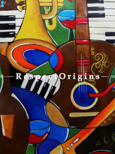 Handpainted Art Music Mania Acrylic On Canvas 16In X 25In at u602075863_New_db.com