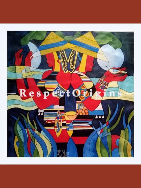 Handpainted Art Two Lady Acrylic On Canvas 36In X 36In at u602075863_New_db.com