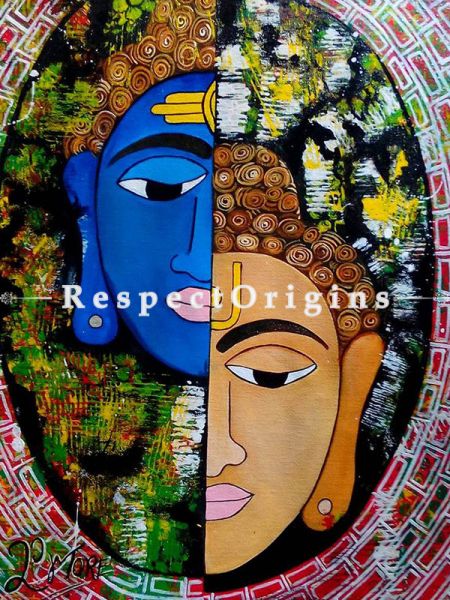 Handpainted Art Untitled Acrylic On Canvas 15In X 19In at u602075863_New_db.com