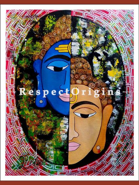 Handpainted Art Untitled Acrylic On Canvas 15In X 19In at u602075863_New_db.com