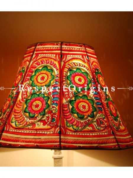 Large Floor Lamp Shade in Floral Pattern | Handmade Leather Lampshade ;13 Inch; u602075863_New_db.com