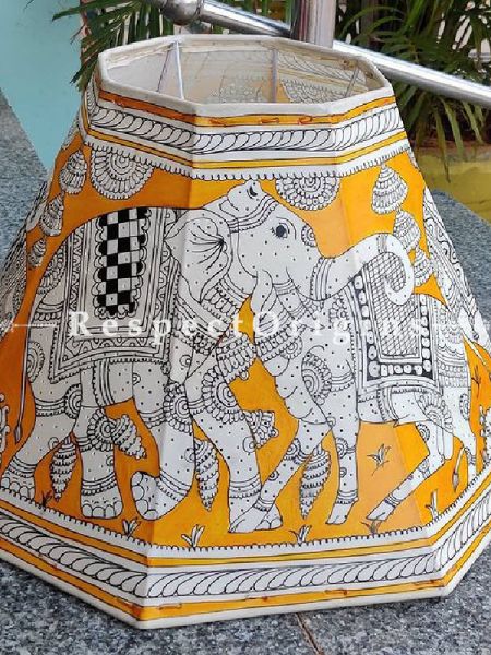 Hand Painted Decorative Floral  Leather Puppetry Art Lamp Shade | Handmade Andhra Leather Lampshade for Home Decor ; u602075863_New_db.com