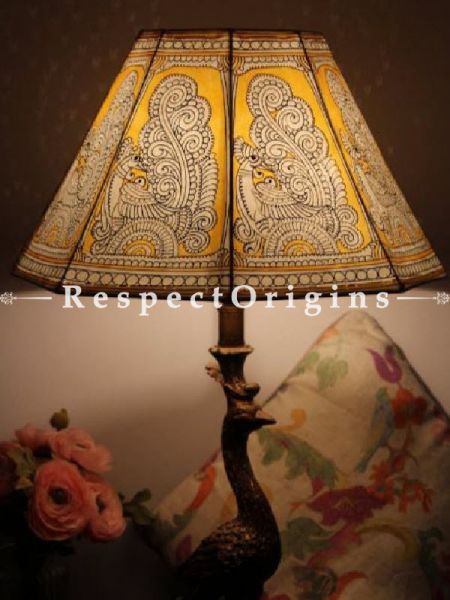 Painted Leather Lamp shade Indian Peacock Design | Handmade Lamp Shade| Table Lampshade | Lampshade ;13 Inch; u602075863_New_db.com
