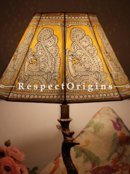 Painted Leather Lamp shade Indian Peacock Design | Handmade Lamp Shade| Table Lampshade | Lampshade ;13 Inch; u602075863_New_db.com