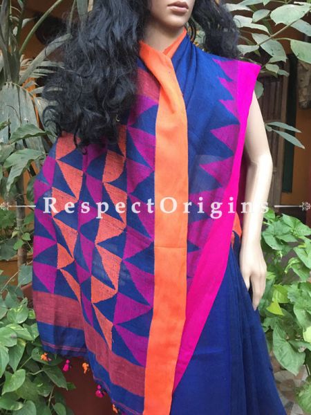 Handwoven Blue Designer Linen Saree West Bengal; u602075863_New_db.com