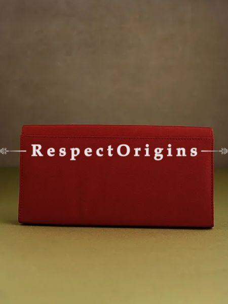 Red Parsi Gara Embroidery hard Clutch Purse Flap Style With Detachable Metal Strap.; u602075863_New_db.com