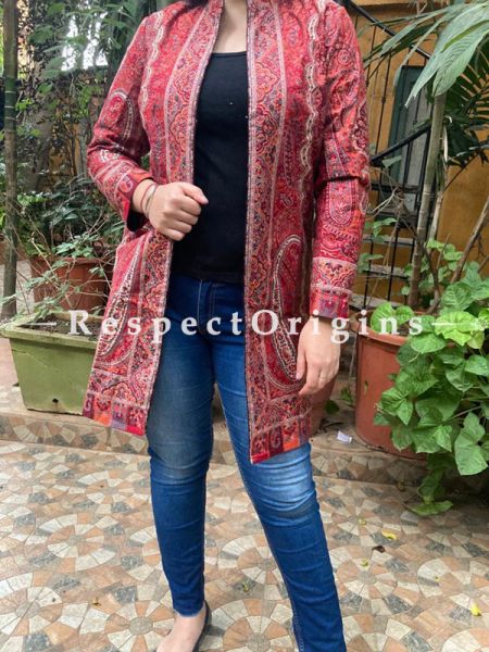 Luxurious Formal Ladies Designer Detailing Jamavar Jacket in Cotton Silk Blend; Silken Lining; u602075863_New_db.com