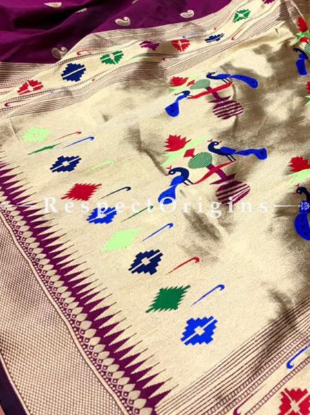 Purple Full Weaving And AttractiveKanchipuram Pure Silk Saree WithWeaving Work Blouse.; u602075863_New_db.com