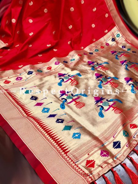 Red Full Weaving And AttractiveKanchipuram Pure Silk Saree WithWeaving Work Blouse.; u602075863_New_db.com