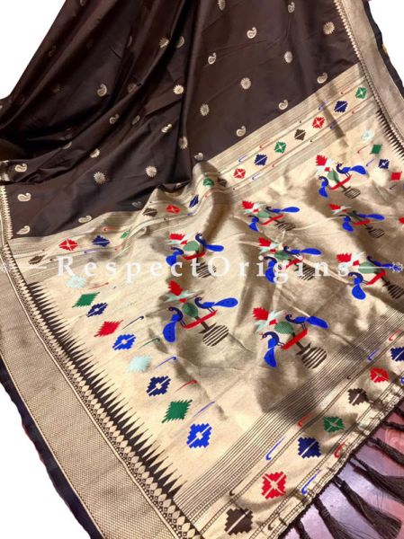 Brown Full Weaving And AttractiveKanchipuram Pure Silk Saree WithWeaving Work Blouse.; u602075863_New_db.com