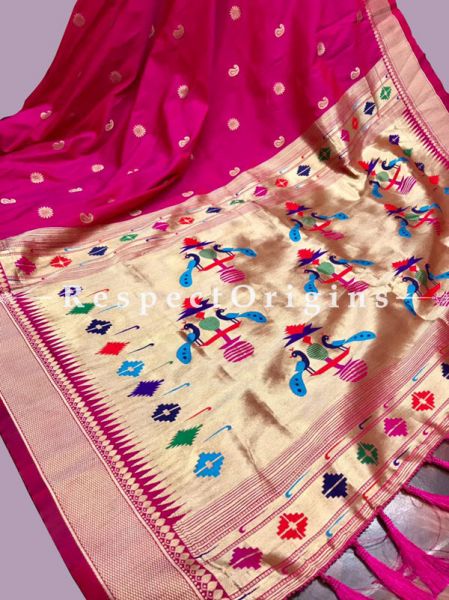 Pink Full Weaving And AttractiveKanchipuram Pure Silk Saree WithWeaving Work Blouse.; u602075863_New_db.com