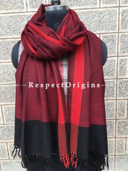 Red Pure wool Unisex Himalayan Kullu Scarf for Men and Women; u602075863_New_db.com