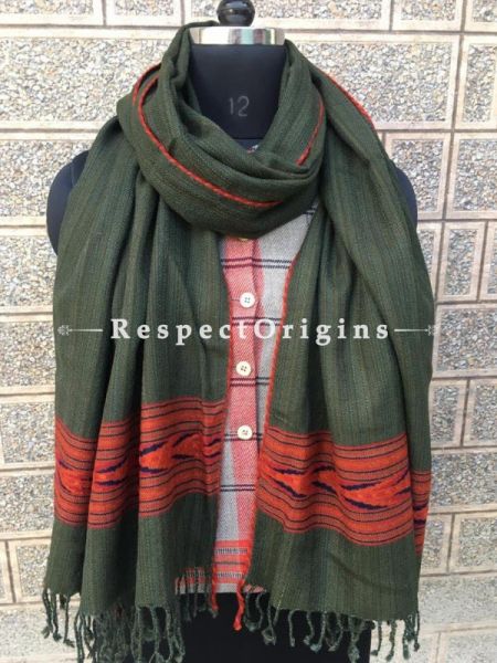 Green Pure wool Unisex Himalayan Kullu Scarf for Men and Women; u602075863_New_db.com