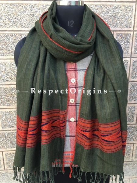 Green Pure wool Unisex Himalayan Kullu Scarf for Men and Women; u602075863_New_db.com