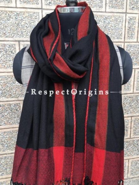 Black Pure wool Unisex Himalayan Kullu Scarf for Men and Women; u602075863_New_db.com