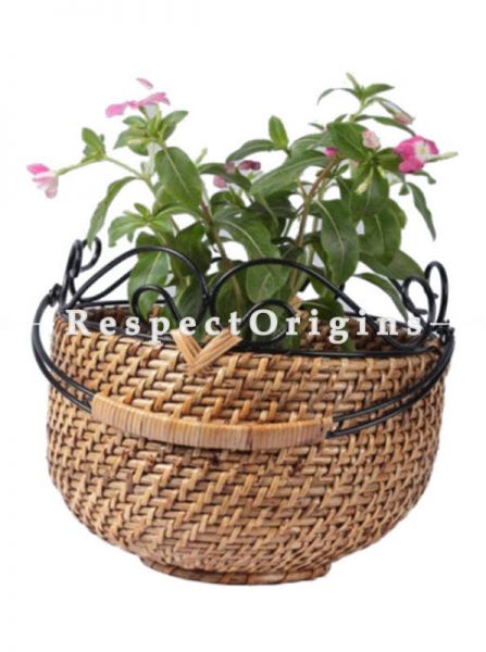 Buy Large Hand Braided Round Rattan Cane Planter; u602075863_New_db.com