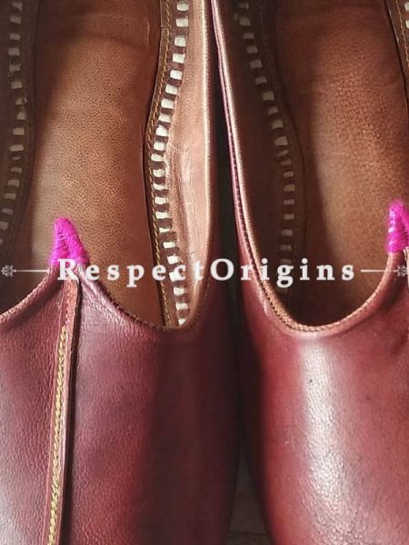 Ethnic Camel Leather Soft Ladies Hand Embroidered Brown Slip-on Jutti Mojari Shoes Size 36/37/38/39; u602075863_New_db.com