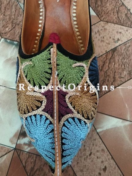 Joyful Camel Leather Soft Ladies Multicolor Hand Embroidered Slip-on Jutti Mojari Shoes Size 36/37/38/39; u602075863_New_db.com