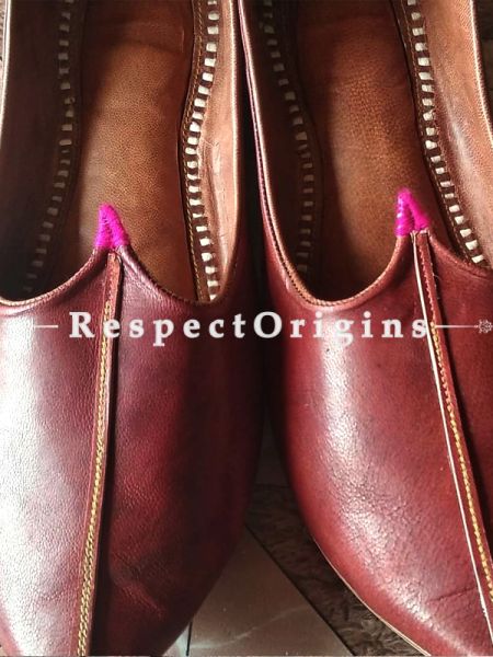 Ethnic Camel Leather Soft Ladies Hand Embroidered Brown Slip-on Jutti Mojari Shoes Size 36/37/38/39; u602075863_New_db.com