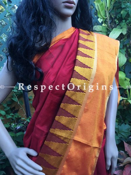 Maroon; Cotton Silk Saree; Handloom, u602075863_New_db.com