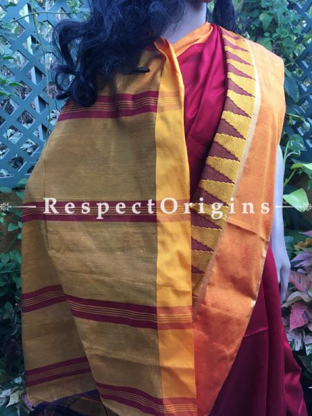 Maroon; Cotton Silk Saree; Handloom, u602075863_New_db.com