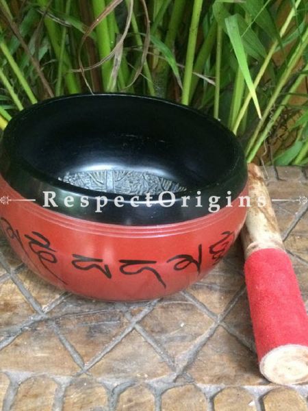 Buy Red and Black Handmade Vintage Brass Buddhist Meditation Tibetan Singing Bowl; Musical instrument For Meditation; 6 Inches At u602075863_New_db.com