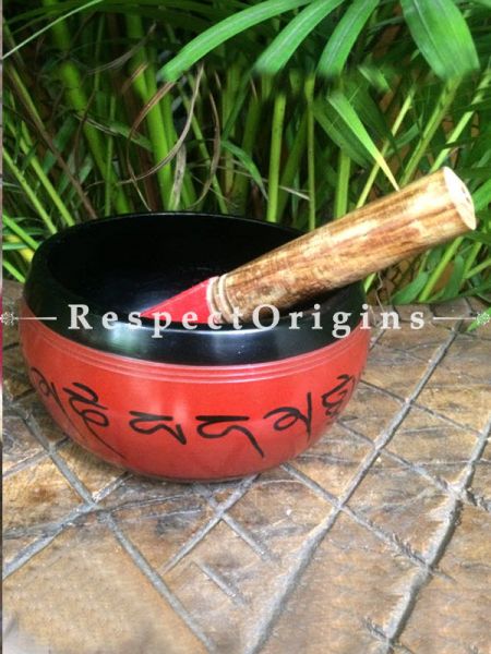 Buy Red and Black Handmade Vintage Brass Buddhist Meditation Tibetan Singing Bowl; Musical instrument For Meditation; 6 Inches At u602075863_New_db.com