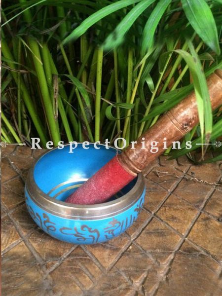Buy Sky Blue Handmade Vintage Brass Meditation Buddhist Tibetan Singing Bowl; Musical instrument For Meditation; 5 Inches At u602075863_New_db.com