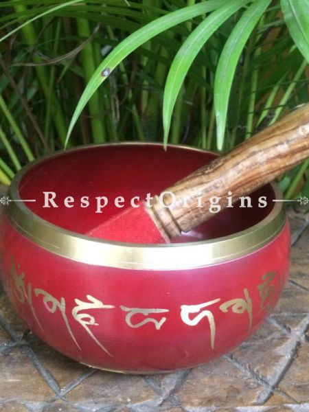 Buy Red Handmade Vintage Brass Meditation Tibetan Buddhist Singing Bowl; Musical instrument For Meditation; 6 Inches At u602075863_New_db.com