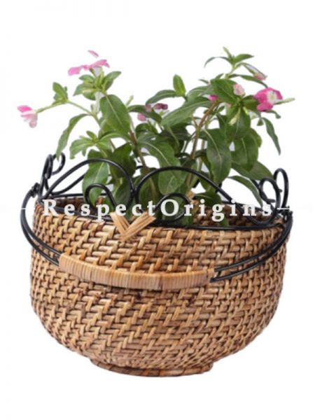Buy Medium Hand Braided Round Rattan Cane Planter; u602075863_New_db.com
