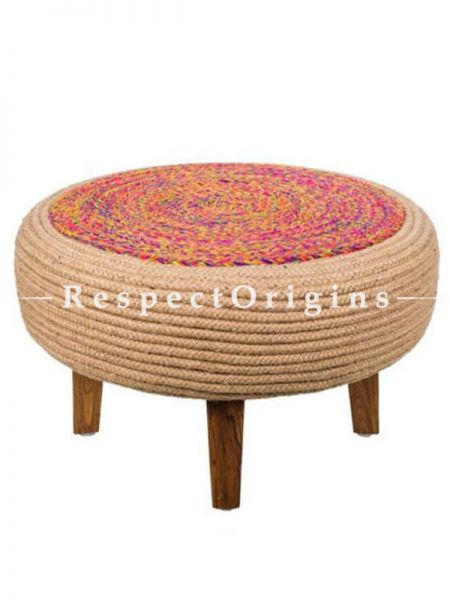 Buy Old Tyre and Teak Wood Table cum Ottoman At u602075863_New_db.com