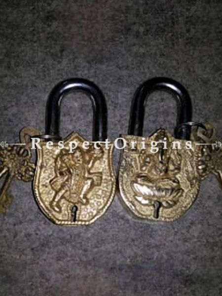 Buy Pair of Ganesha and Hanuman Vintage Design Working Functional Lock with Keys At u602075863_New_db.com