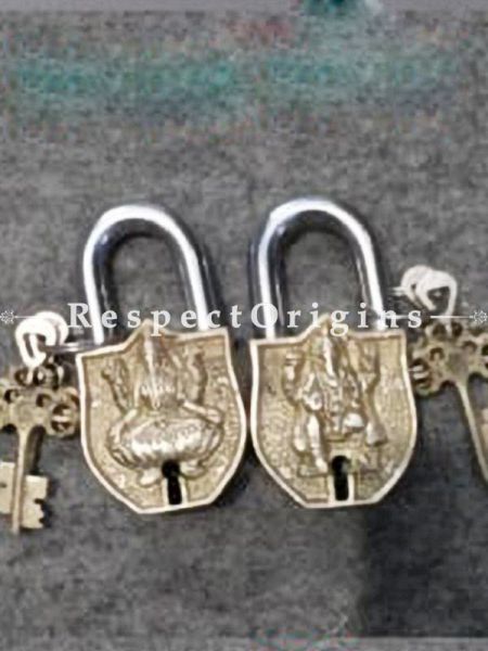 Buy Pair of Saraswati and Ganesh Working Functional Lock with Keys At u602075863_New_db.com