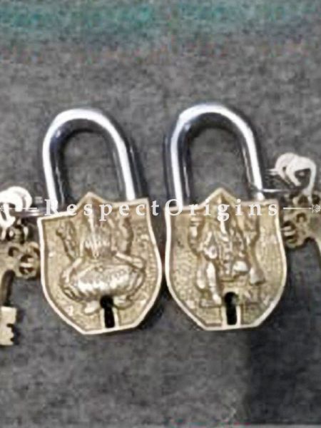Buy Pair of Saraswati and Ganesh Working Functional Lock with Keys At u602075863_New_db.com
