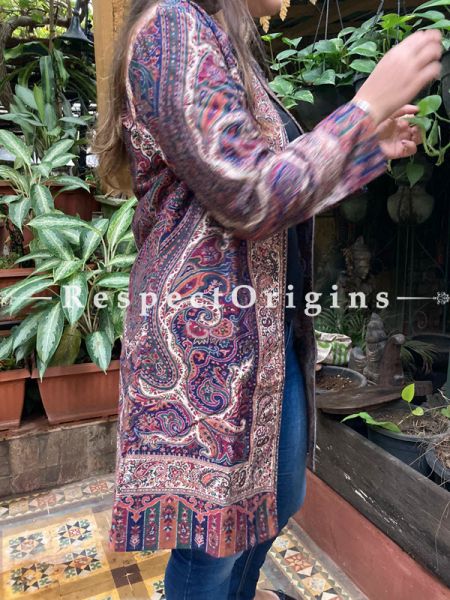 Purple Lavish Formal Ladies Designer Detailing Jamavar Jacket in Wool Blend; Silken Lining; u602075863_New_db.com