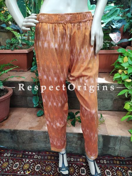 Colorful Hand Block-print Pure Cotton Palazzo Pants for Women; Free size
