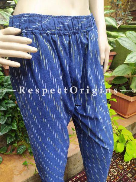 Colorful Hand Block-print Pure Cotton Palazzo Pants for Women; Free size