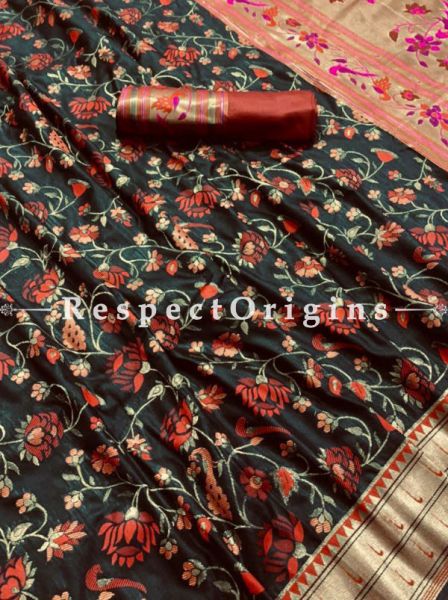 Pure Kanchipuram Silk Saree in Multi Color,Full Body Weaving With Contrast Running Blouse.; u602075863_New_db.com