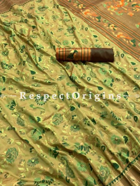 Pure Kanchipuram Silk Saree in Mustard Color,Full Body Weaving With Contrast Running Blouse.; u602075863_New_db.com