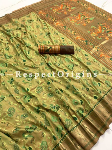 Pure Kanchipuram Silk Saree in Mustard Color,Full Body Weaving With Contrast Running Blouse.; u602075863_New_db.com