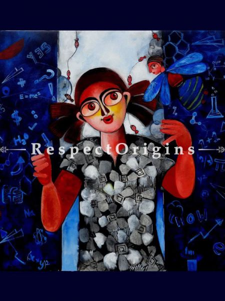 Square Art Painting of Rajan ;Acrylic on Canvas; 30in X 30in at u602075863_New_db.com