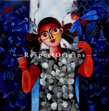 Square Art Painting of Rajan ;Acrylic on Canvas; 30in X 30in at u602075863_New_db.com