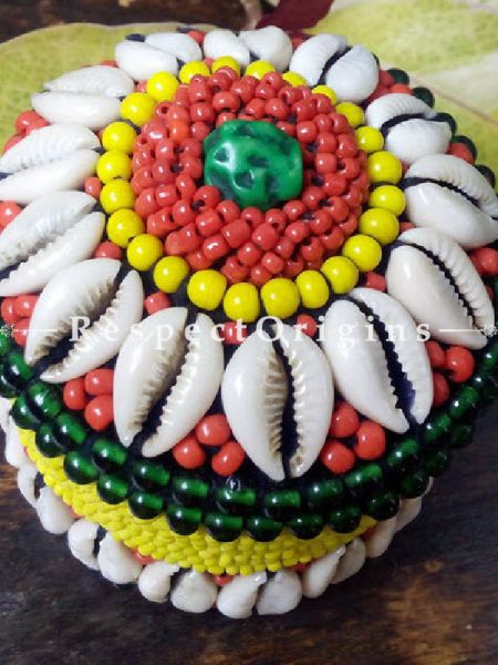 Red, green and yellow Ladakhi Beaded Container; u602075863_New_db.com