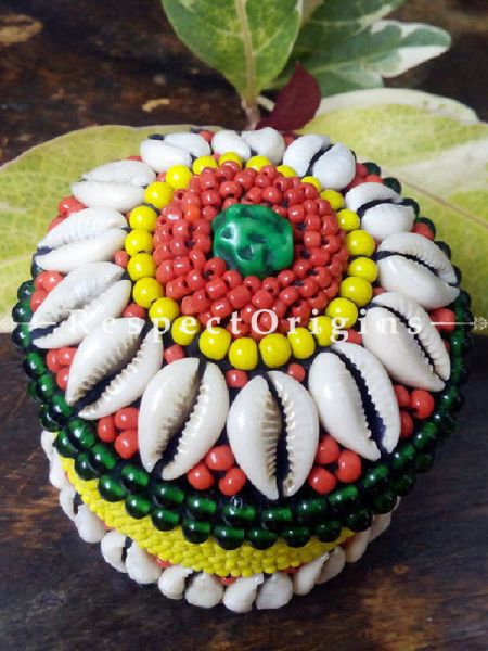 Red, green and yellow Ladakhi Beaded Container; u602075863_New_db.com