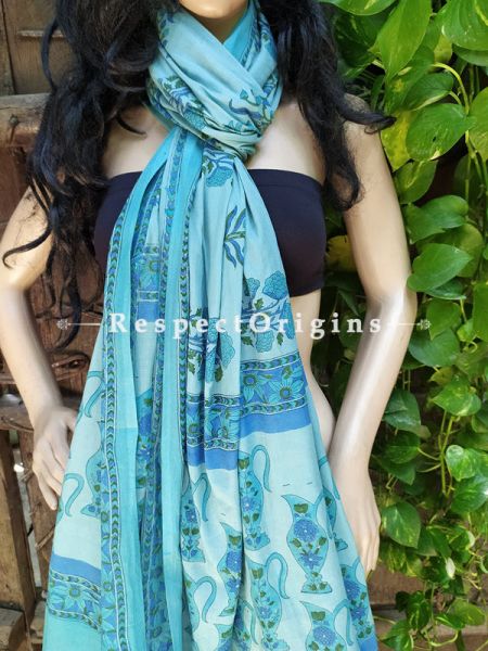 Blue Bagh Hand-printed Cotton Stole; 95 x 45 Inches; u602075863_New_db.com