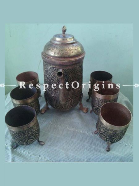 Buy Copper Surahi Glass Set At u602075863_New_db.com